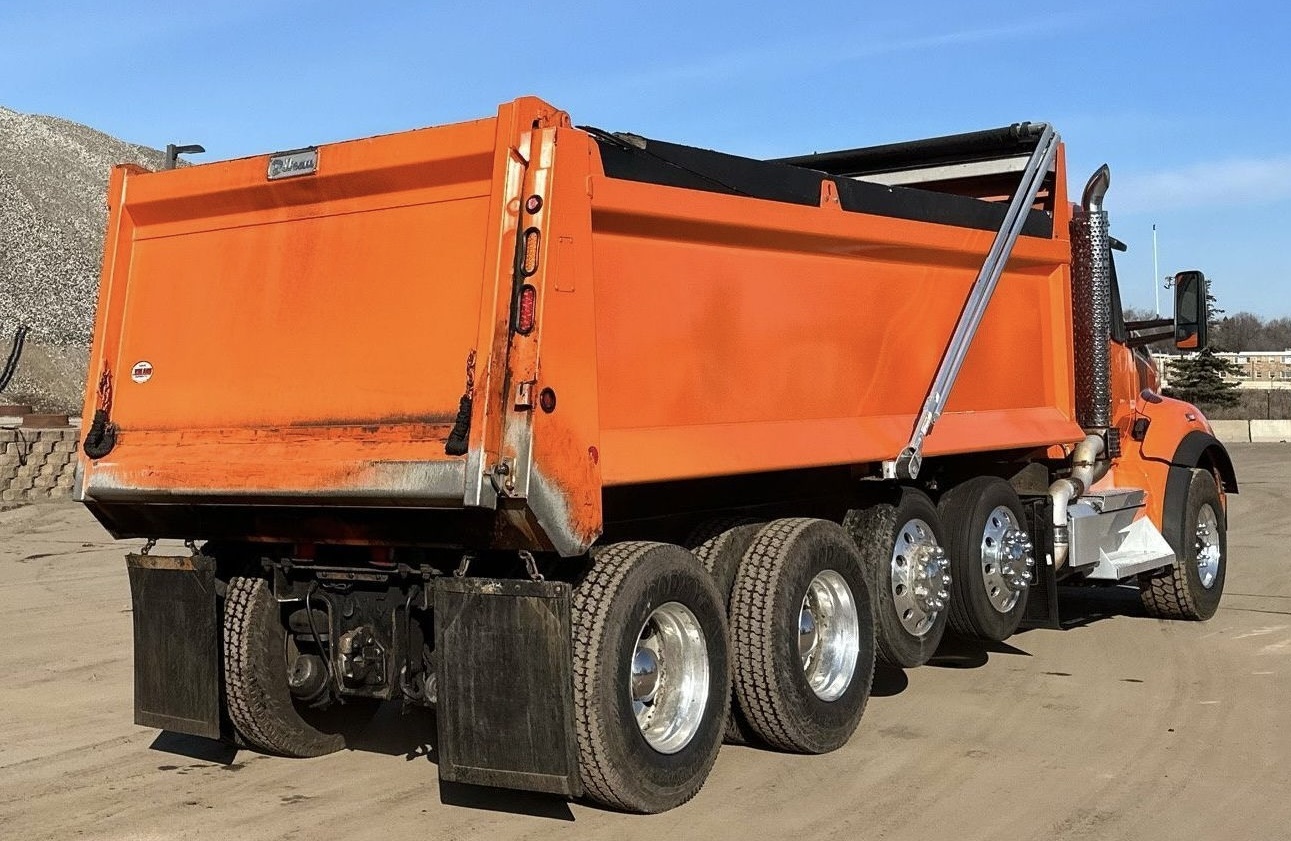 Close-up of semi truck cab